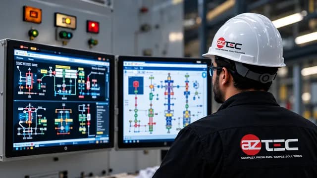 AZtec engineer testing and validating SCADA control desk system